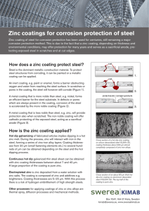 Zinc coatings for corrosion protection of steel