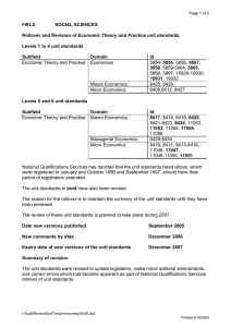 Rollover and Revision of Economic Theory and Practice unit