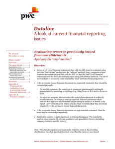 Dataline: Evaluating errors in previously-issued financial