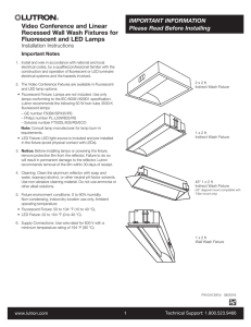 Video Conference and Linear Recessed Wall Wash Fixtures