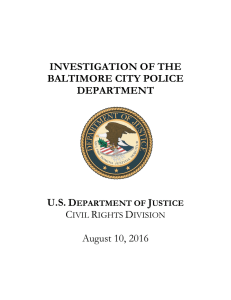 Investigation of the Baltimore City Police Department