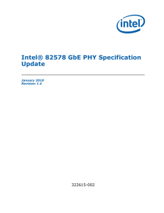 Intel® 82578 GbE PHY Specification