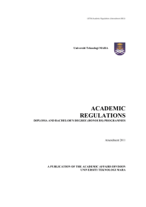 ACADEMIC REGULATIONS - The Academic Affairs Division