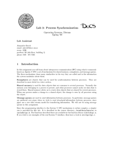 Lab 2: Process Synchronization 1 Introduction