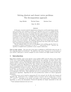 Solving shortest and closest vector problems