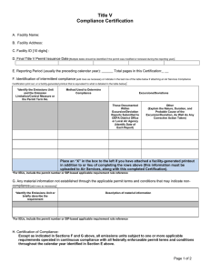 Title V Compliance Certification