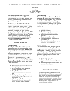 CLASSIFICATION OF LOCATIONS FOR ELECTRICAL