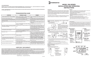 MODEL SS8 SERIES INSTALLATION AND OPERATING