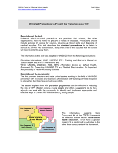 Universal Precautions to Prevent the Transmission of