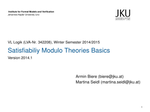 SMT Basics - Institute for Formal Models and Verification