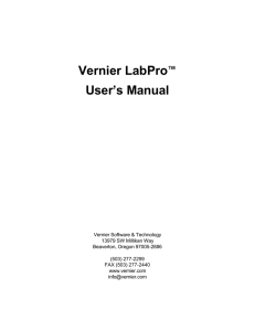 Vernier LabPro™ User`s Manual