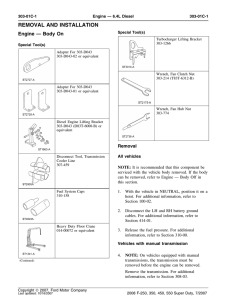 REMOVAL AND INSTALLATION