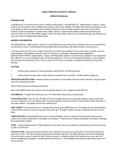 RADEL MAESTRO DX DIGITAL TANPURA OPERATION MANUAL