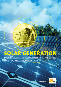 SOLAR GENERATION - Solar electricity for over one billion people