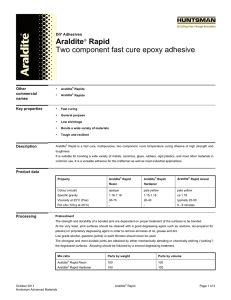 Araldite® Rapid Two component fast cure epoxy adhesive