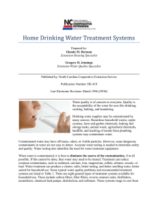 Home Drinking Water Treatment Systems
