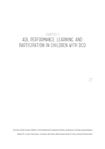ADL performance, learning, and participation in children with DCD 77