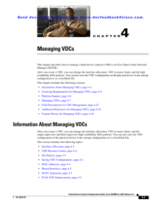 Managing VDCs