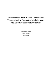 Performance Prediction of Commercial Thermoelectric Generator