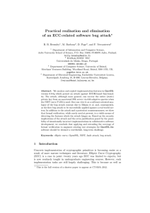 Practical realisation and elimination of an ECC
