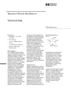 Varactor-Tuned Oscillators Technical Data