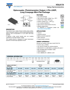 VOL617A Optocoupler, Phototransistor Output, 4 Pin LSOP, Long