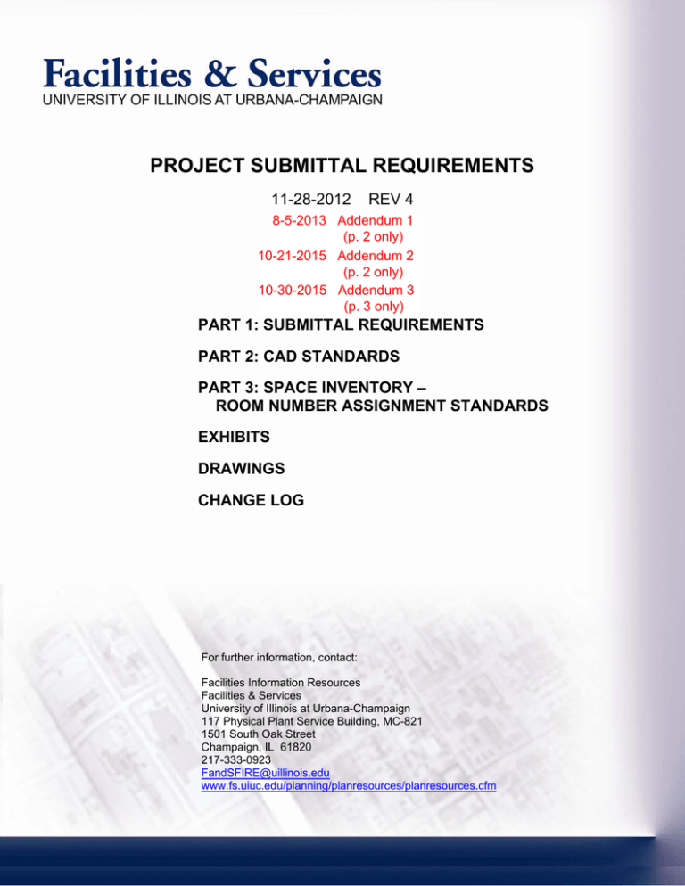 PROJECT SUBMITTAL REQUIREMENTS