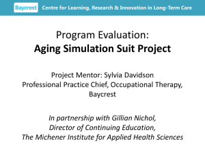 Program Evaluation: Aging Simulation Suit Project