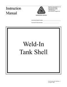Weld-In Tank Shell - Anderson