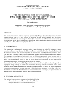 The production cost of cylindrical tank shell depending on