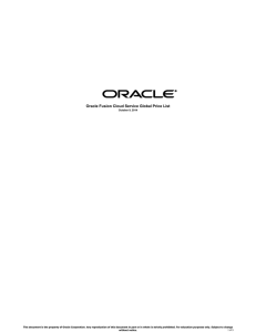 Oracle Fusion Cloud Service Price List