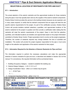 Selection and Location of Seismic Restraints for Pipe and Duct