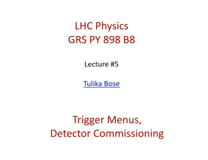 Trigger Menus, Detector Commissioning LHC Physics GRS PY 898 B8