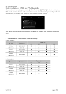 Switching Between NTSC and PAL Standards