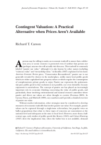 Contingent Valuation: A Practical Alternative when Prices Aren`t