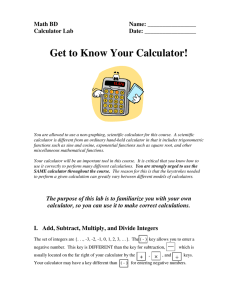 Get to Know Your Calculator!