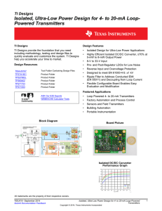 Isolated, Ultra-Low Power Design for 4- to 20-mA Loop