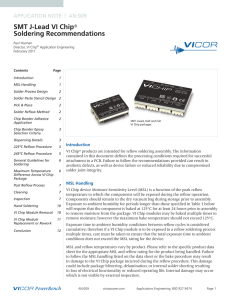 SMT J-Lead VI Chip® Soldering Recommendations