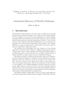 Automated Discovery of WordNet Relations