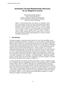 Automatic Concept Relationships Discovery for an Adaptive E