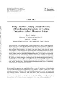 Young Children`s Changing Conceptualizations of Brain Function