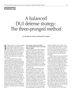 A balanced DUI defense strategy: The three