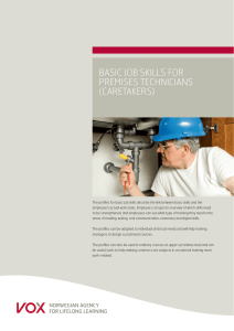 Basic job skills for premises technicians (caretakers)