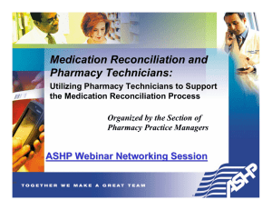 Medication Reconciliation and Pharmacy Technicians