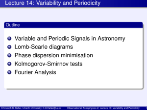 Observational Astrophysics 2, Lecture 14: Variability and Periodicity
