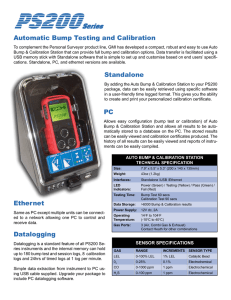 Automatic Bump Testing and Calibration Standalone PC Ethernet
