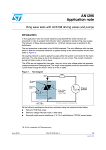 Ring wave tests with ACS108 driving valves and pumps