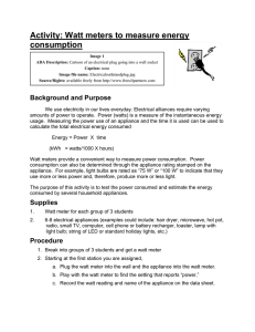 Activity: Watt meters to measure energy consumption