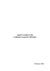 Agent`s Guide to the Collector General`s Division