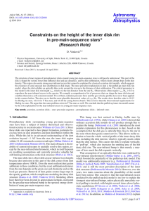 Constraints on the height of the inner disk rim in pre-main